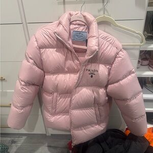 Prada womens Light Pink Puffer Coat